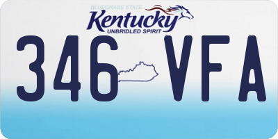 KY license plate 346VFA
