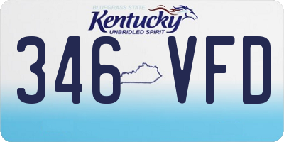 KY license plate 346VFD