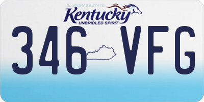 KY license plate 346VFG