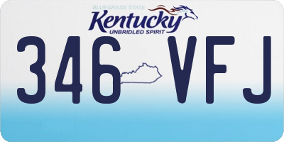 KY license plate 346VFJ
