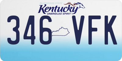 KY license plate 346VFK