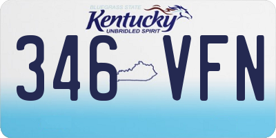 KY license plate 346VFN