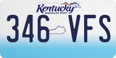 KY license plate 346VFS