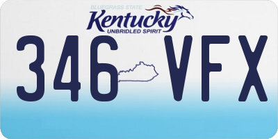 KY license plate 346VFX