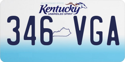 KY license plate 346VGA