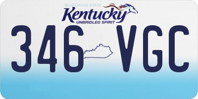 KY license plate 346VGC
