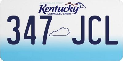 KY license plate 347JCL