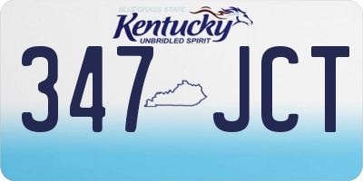 KY license plate 347JCT