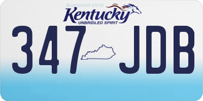 KY license plate 347JDB