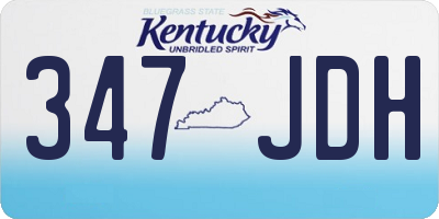KY license plate 347JDH