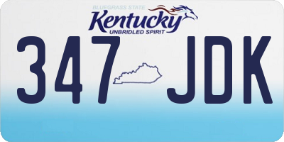 KY license plate 347JDK