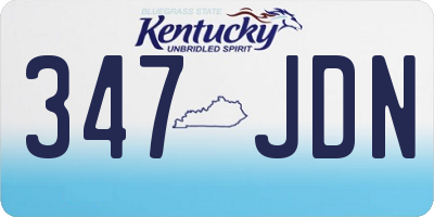 KY license plate 347JDN