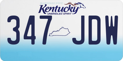 KY license plate 347JDW
