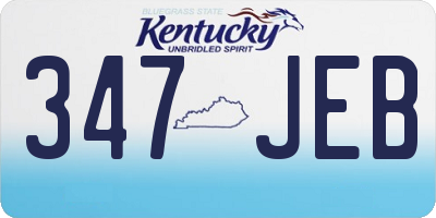 KY license plate 347JEB