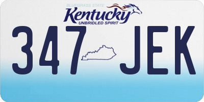 KY license plate 347JEK