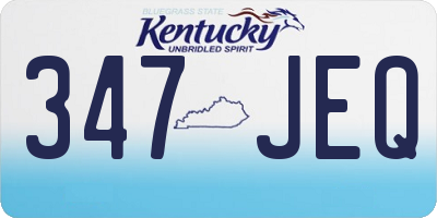 KY license plate 347JEQ