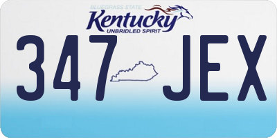 KY license plate 347JEX