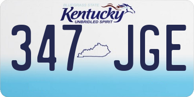 KY license plate 347JGE