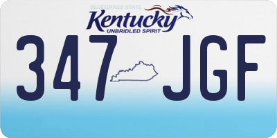 KY license plate 347JGF