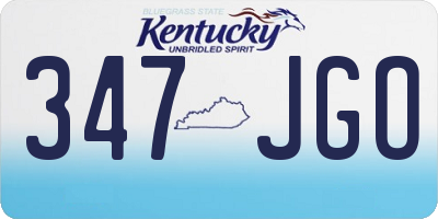 KY license plate 347JGO