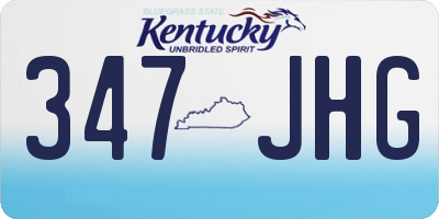 KY license plate 347JHG