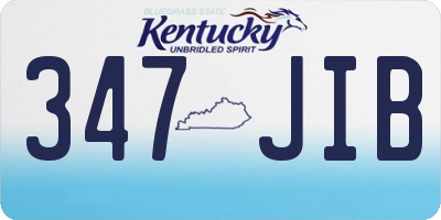 KY license plate 347JIB
