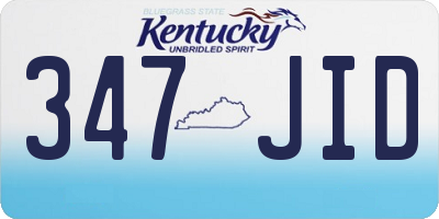 KY license plate 347JID