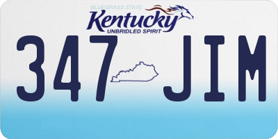 KY license plate 347JIM