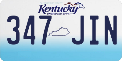 KY license plate 347JIN