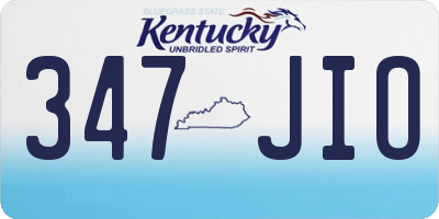 KY license plate 347JIO