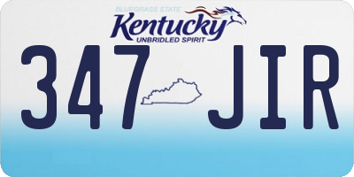 KY license plate 347JIR
