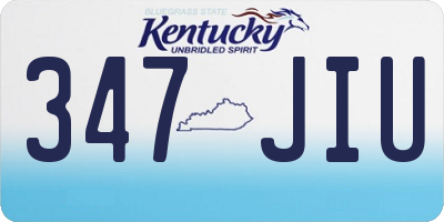 KY license plate 347JIU