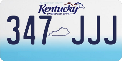 KY license plate 347JJJ