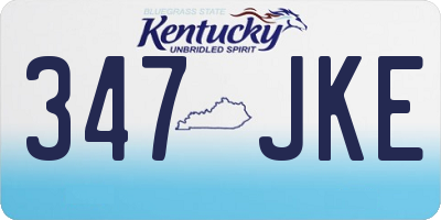KY license plate 347JKE