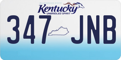 KY license plate 347JNB