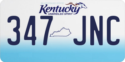 KY license plate 347JNC