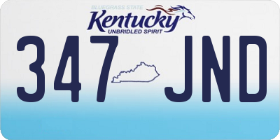 KY license plate 347JND