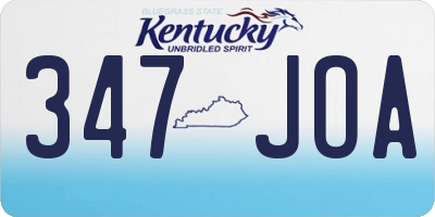 KY license plate 347JOA