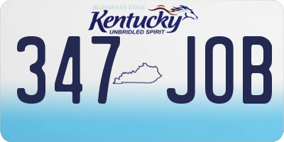 KY license plate 347JOB