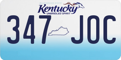 KY license plate 347JOC