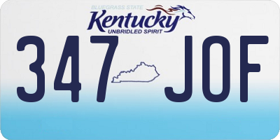 KY license plate 347JOF