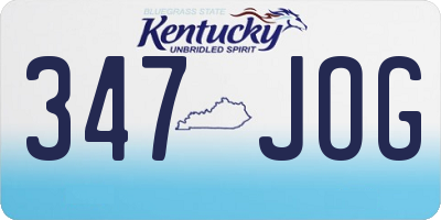KY license plate 347JOG