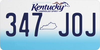 KY license plate 347JOJ