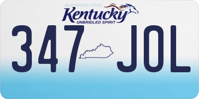 KY license plate 347JOL