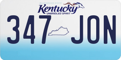 KY license plate 347JON