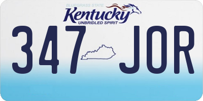 KY license plate 347JOR
