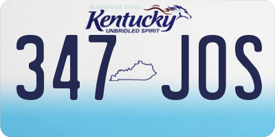 KY license plate 347JOS