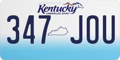 KY license plate 347JOU