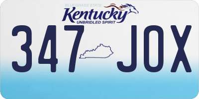 KY license plate 347JOX