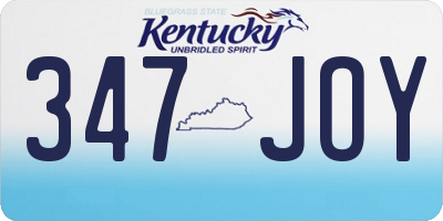 KY license plate 347JOY
